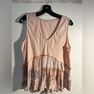 Mystree Pink Patterned Tank Top